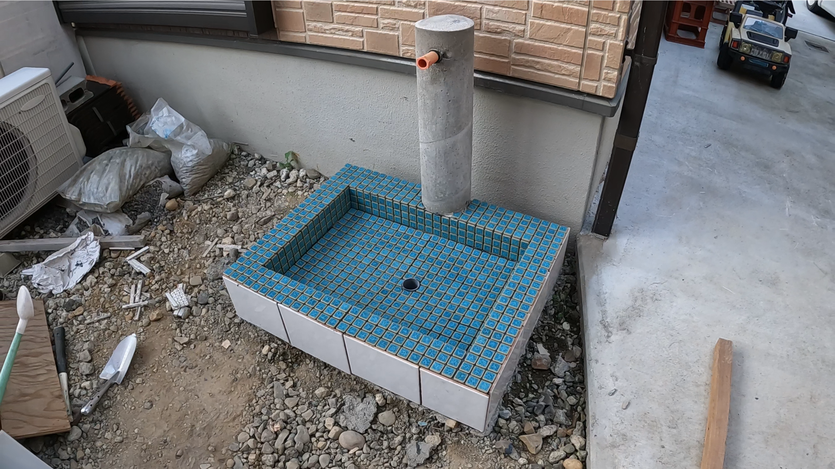 立水栓作り方 ３ 立水栓下地 タイル貼り編 ぼっち Diy ブログ